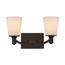Laguna 2 Light Vanity w/ White Glass