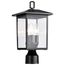 Jamesport Collection Outdoor 15 inch Post Light Pole Lantern Matte Black w/ Clear Glass