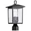Jamesport Collection Outdoor 15 inch Post Light Pole Lantern Matte Black w/ Clear Glass