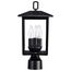Jamesport Collection Outdoor 15 inch Post Light Pole Lantern Matte Black w/ Clear Glass
