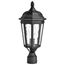 East River Collection Outdoor 19.5 inch Post Light Pole Lantern Matte Black Finish w/ Clear Water Glass