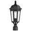 East River Collection Outdoor 19.5 inch Post Light Pole Lantern Matte Black Finish w/ Clear Water Glass