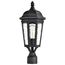 East River Collection Outdoor 19.5 inch Post Light Pole Lantern Matte Black Finish w/ Clear Water Glass