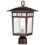 Cove Neck Collection Outdoor Large 16 inch Post Light Pole Lantern Rustic Bronze Finish w/ Clear Seeded Glass
