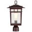 Cove Neck Collection Outdoor Large 16 inch Post Light Pole Lantern Rustic Bronze Finish w/ Clear Seeded Glass