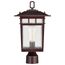 Cove Neck Collection Outdoor Large 16 inch Post Light Pole Lantern Rustic Bronze Finish w/ Clear Seeded Glass