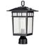 Cove Neck Collection Outdoor Large 16 inch Post Light Pole Lantern Textured Black Finish w/ Clear Seeded Glass
