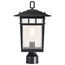 Cove Neck Collection Outdoor Large 16 inch Post Light Pole Lantern Textured Black Finish w/ Clear Seeded Glass