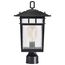 Cove Neck Collection Outdoor Large 16 inch Post Light Pole Lantern Textured Black Finish w/ Clear Seeded Glass