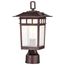 Cove Neck Collection Outdoor Medium 14 inch Post Light Pole Lantern Rustic Bronze Finish w/ Clear Seeded Glass