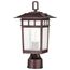 Cove Neck Collection Outdoor Medium 14 inch Post Light Pole Lantern Rustic Bronze Finish w/ Clear Seeded Glass