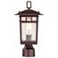 Cove Neck Collection Outdoor Medium 14 inch Post Light Pole Lantern Rustic Bronze Finish w/ Clear Seeded Glass