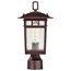 Cove Neck Collection Outdoor Medium 14 inch Post Light Pole Lantern Rustic Bronze Finish w/ Clear Seeded Glass