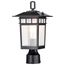 Cove Neck Collection Outdoor Medium 14 inch Post Light Pole Lantern Textured Black Finish w/ Clear Seeded Glass