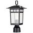 Cove Neck Collection Outdoor Medium 14 inch Post Light Pole Lantern Textured Black Finish w/ Clear Seeded Glass