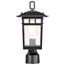 Cove Neck Collection Outdoor Medium 14 inch Post Light Pole Lantern Textured Black Finish w/ Clear Seeded Glass