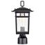 Cove Neck Collection Outdoor Medium 14 inch Post Light Pole Lantern Textured Black Finish w/ Clear Seeded Glass