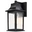 Stillwell Collection Outdoor 13 inch Wall Light Matte Black Finish w/ Clear Water Glass