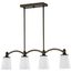 Laguna 4 Light Island Pendant Forest Bronze w/ White Glass