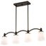 Laguna 4 Light Island Pendant Forest Bronze w/ White Glass