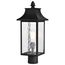 Austen Collection Outdoor 20 inch Post Light Pole Lantern Matte Black Finish w/ Clear Water Glass