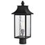 Austen Collection Outdoor 20 inch Post Light Pole Lantern Matte Black Finish w/ Clear Water Glass