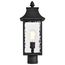 Austen Collection Outdoor 20 inch Post Light Pole Lantern Matte Black Finish w/ Clear Water Glass
