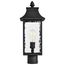 Austen Collection Outdoor 20 inch Post Light Pole Lantern Matte Black Finish w/ Clear Water Glass