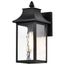 Austen Collection Outdoor 13 inch Small Wall Light Matte Black Finish w/ Clear Water Glass
