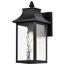 Austen Collection Outdoor 13 inch Small Wall Light Matte Black Finish w/ Clear Water Glass