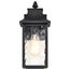 Austen Collection Outdoor 13 inch Small Wall Light Matte Black Finish w/ Clear Water Glass