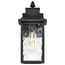 Austen Collection Outdoor 13 inch Small Wall Light Matte Black Finish w/ Clear Water Glass