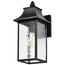 Austen Collection Outdoor 17 inch Large Wall Light Matte Black Finish w/ Clear Water Glass