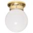 1 Light 6" Ceiling Fixture White Ball Color retail packaging (Pack of 2)