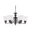 Empire 6 Light 26" Chandelier w/ Frosted White Glass Color Retail Packaging (Pack of 2)