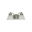 Empire 2 Light 15" Vanity w/ Alabaster Glass Bell Shades Color retail packaging