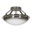 Polaris 2 Light 14" Semi-Flush w/ Satin Frosted Glass Shades