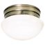 1 Light 8" Flush Mount Small Antique Brass Mushroom Color retail packaging (Pack of 2)