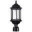 Hopkins Outdoor Collection 16 inch Small Post Light Pole Lantern Matte Black Finish w/ Clear Glass
