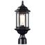 Hopkins Outdoor Collection 16 inch Small Post Light Pole Lantern Matte Black Finish w/ Clear Glass