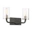 Sherwood 2 Light Vanity 16" Iron Black w/ Brushed Nickel Accents