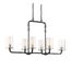 6 Light Sherwood Island Pendant Iron Black w/ Brushed Nickel Accents Finish Clear Glass Lamps Included