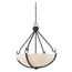 4 Light Sherwood Pendant Iron Black w/ Brushed Nickel Accents Finish Frosted Etched Glass