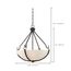 4 Light Sherwood Pendant Iron Black w/ Brushed Nickel Accents Finish Frosted Etched Glass