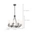 8 Light Sherwood Chandelier Iron Black w/ Brushed Nickel Accents Finish Clear Glass Lamps Included