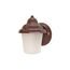 1 Light 9" Wall Lantern Hood Lantern w/ Satin Frosted Glass