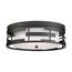 Lansing 3 Light Flush w/ White Fabric Shade and Opal Diffuser