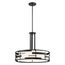 Lansing 3 Light Pendant w/ White Fabric Shade and Opal Diffuser