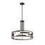 Lansing 3 Light Pendant w/ White Fabric Shade and Opal Diffuser