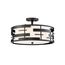 Lansing 3 Light Semi Flush w/ White Fabric Shade and Opal Diffuser